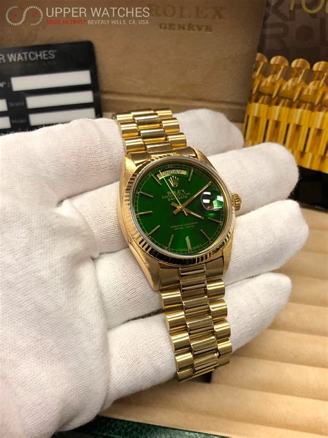 rolex day date green and gold|rolex perpetual day date 36.